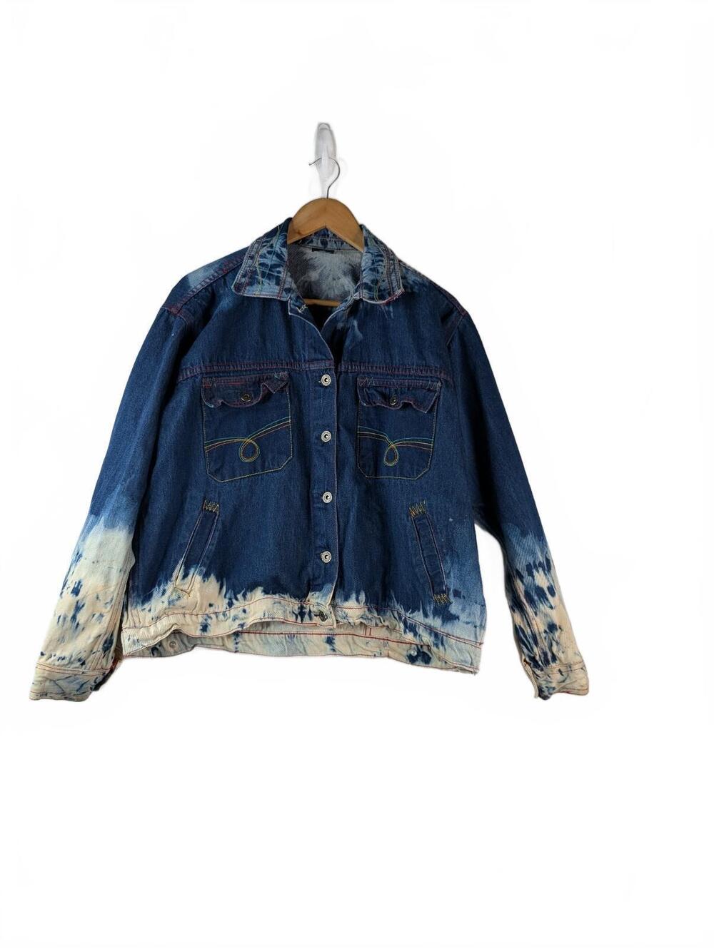 Starwear Tie-Dye Bleached Denim Trucker Jacket 3X